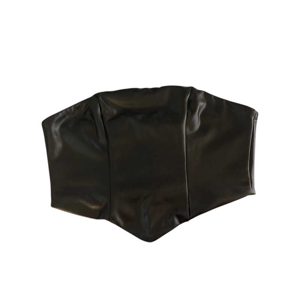 Black Faux Leather Crop Top